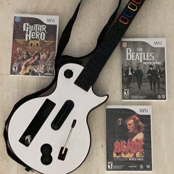 Wii Guitar Hero Nintendo Wii & Rock Band Games Wireless Wii-033 Gibson Les Paul - Picture 2 of 16